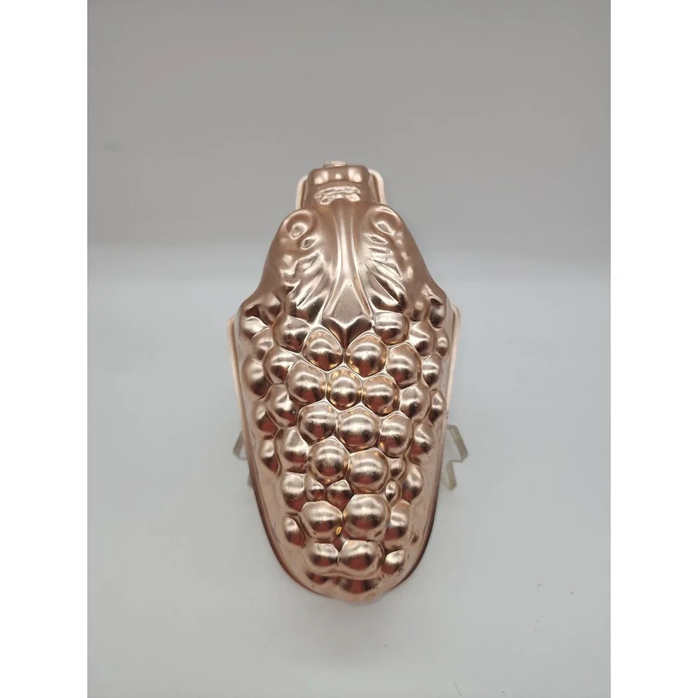 Vintage Copper Grapes Metal Jelly Cake Mold Wall Decor Hanging Kitchenware